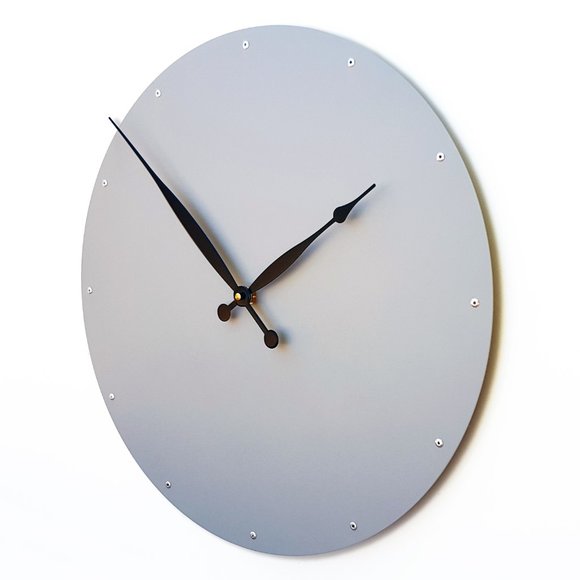 Large Circle Wall Clock in Light Stone Gray 16.75" - Picture 1 of 7